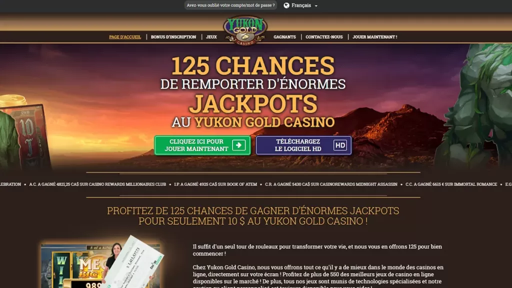Yukon Gold Casino en ligne
