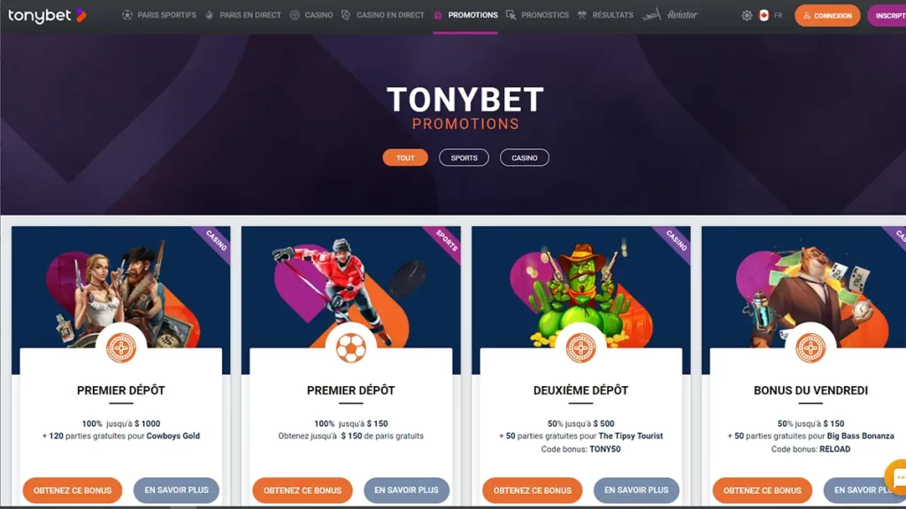 TonyBet Promotions