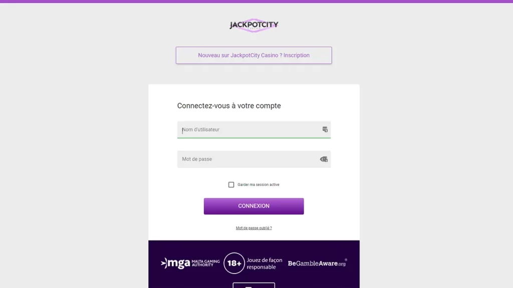 Jakcpot City Connexion