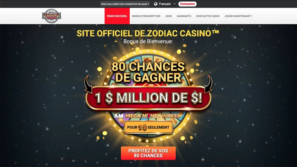 Zodiac Casino 1$ depot