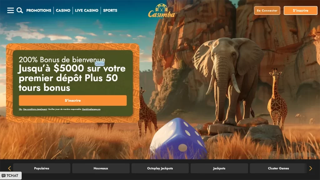 Casimba Casino FR homepage