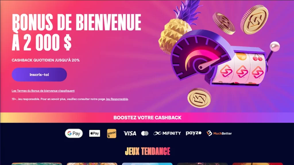 Speedz Casino FR homepage screenshot