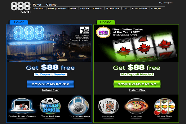 888 Canada casino poker