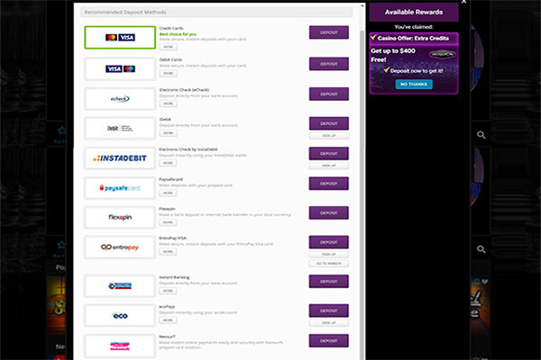 Jackpot City Canada deposit methods canadian dollars