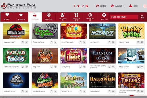 Platinum Play Canada casino games