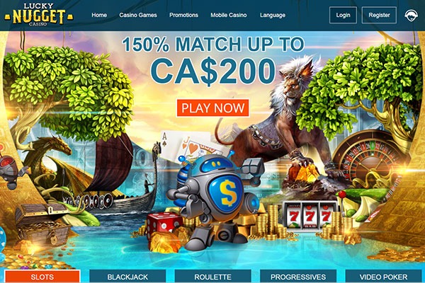 Lucky Nugget Casino Canada home page