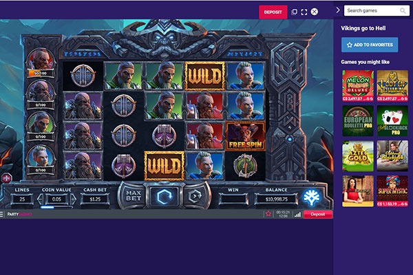 Party Casino Vikings go to Hell slot game
