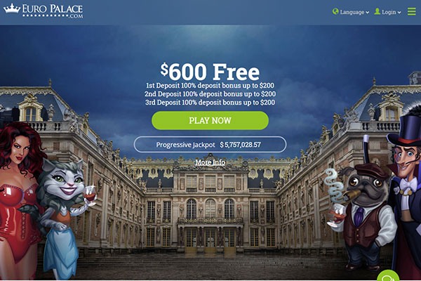 Euro Palace Casino Canada home page