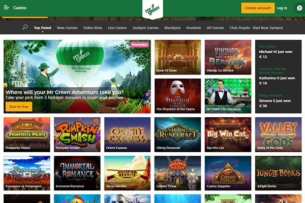 Mr Green Casino Games