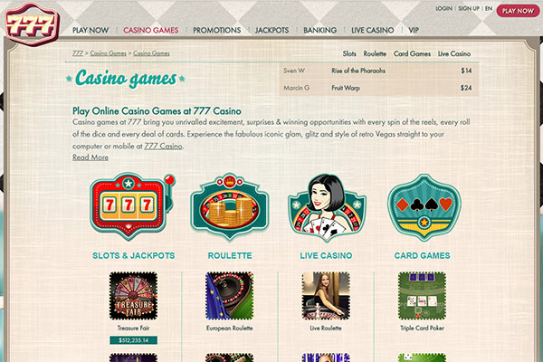 777 Canada Casino Games