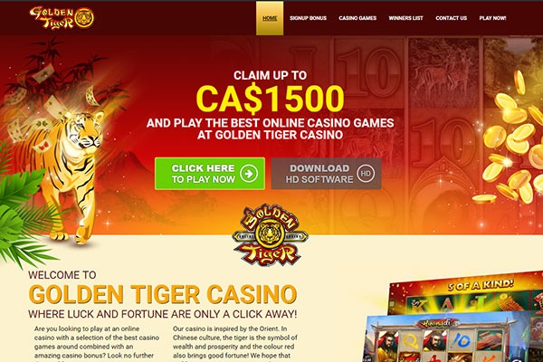 Golden Tiger Casino home page