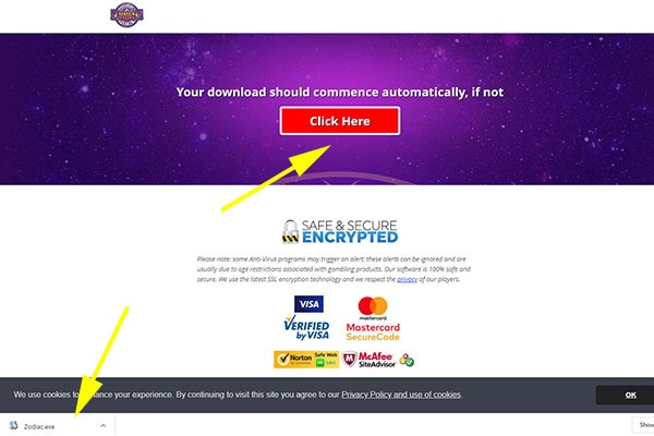 Zodiac Casino Software download
