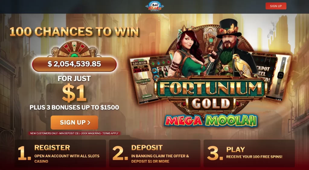All Slots 100 Free Spins for $1 Deposit