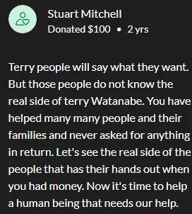 Terrance Watanabe comment