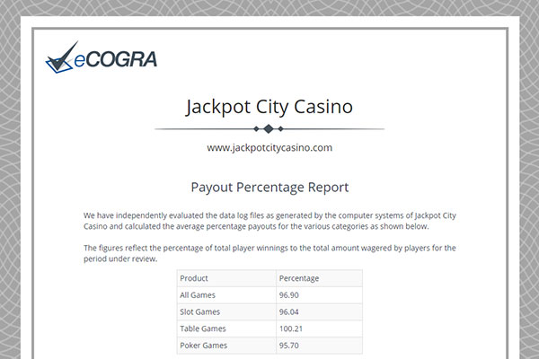 eCogra certificate example