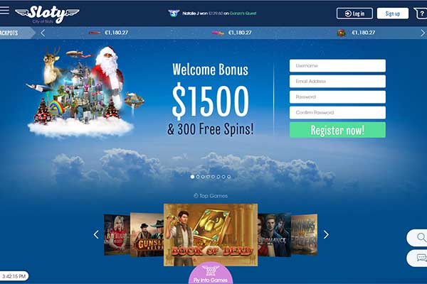 Sloty Casino Homepage