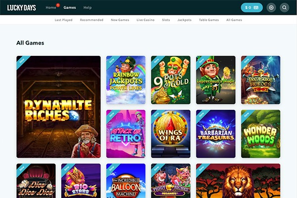 Lucky days free spins no deposit