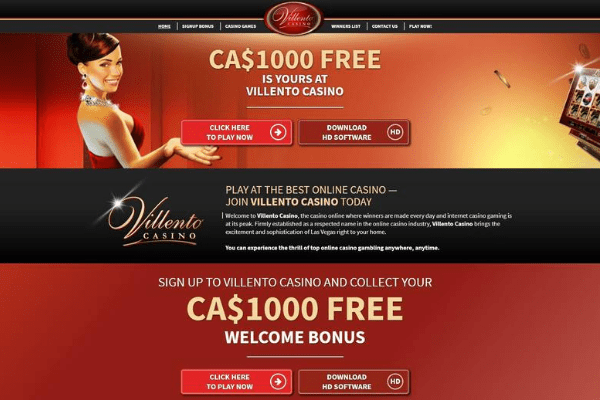 villento casino homepage