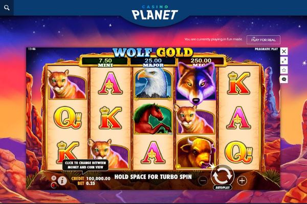 casino planet slots wolf gold