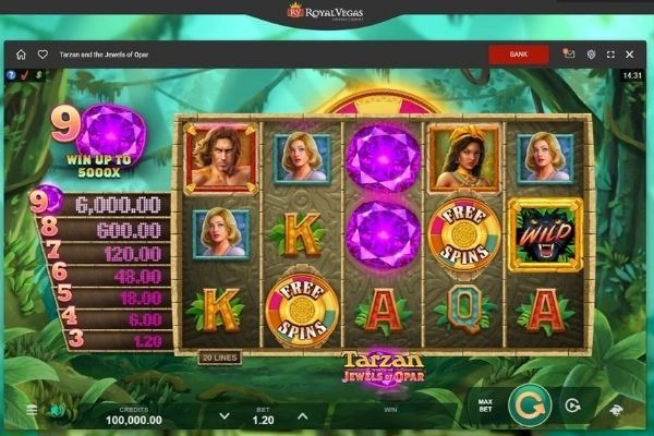 royal vegas casino tarzan jewels of opar slots