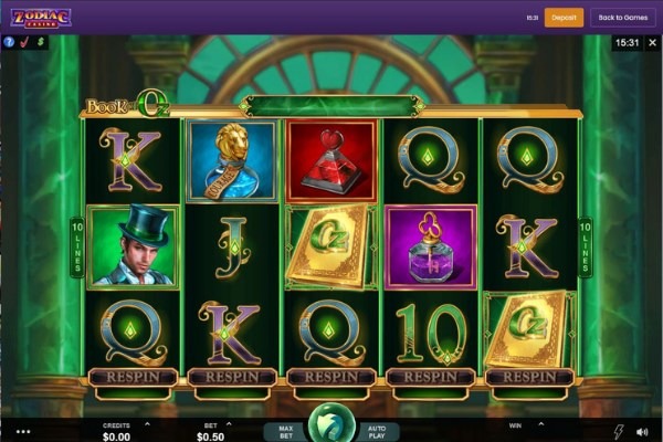 zodia casino book of oz slots