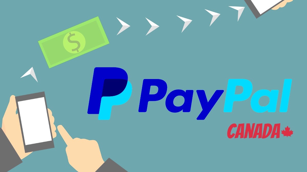 Paypal casino logo Canada on light turqoise background
