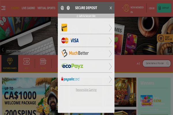 slotanza casino payment methods canada