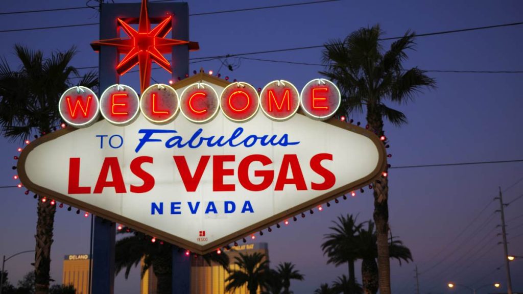 The Las Vegas welcome sign saying "Welcome to Fabulous Las Vegas Nevada"