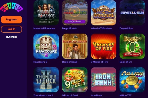 Wheelz Casino games