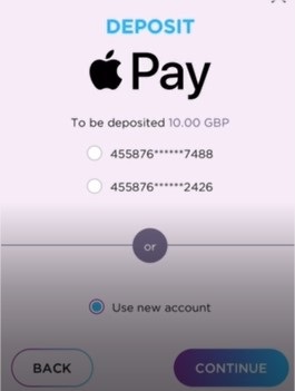 Apple Pay Deposit Screenshot