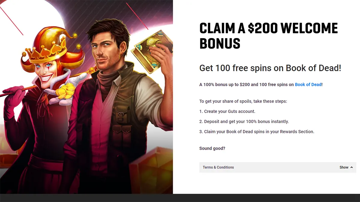 Guts Casino Homepage