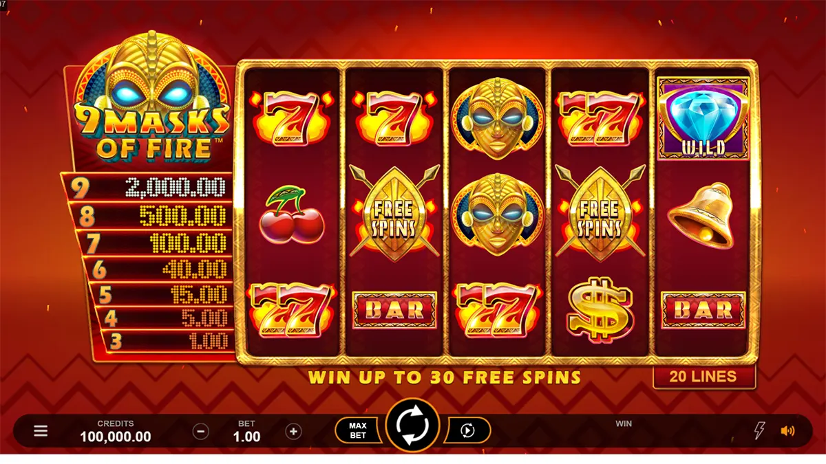 9 Masks of Fire slot