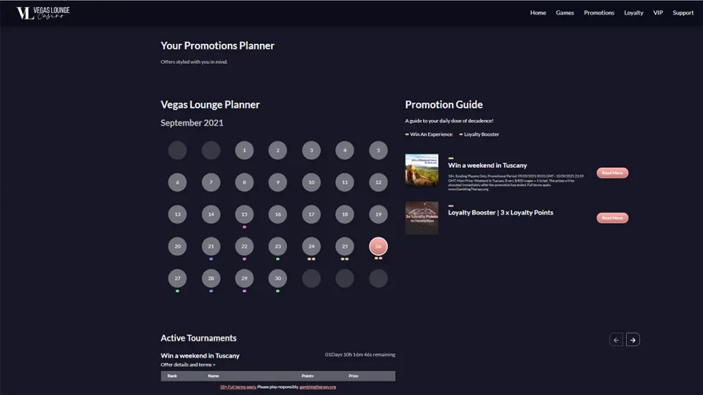 Vegas Lounge Casino Planner
