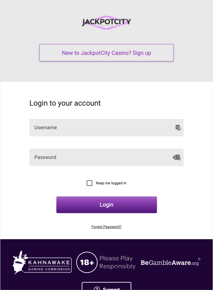 Jackpot City Casino Login