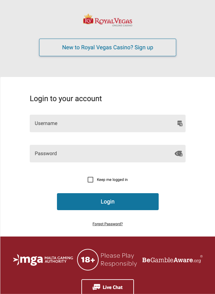 Royal Vegas Casino Login