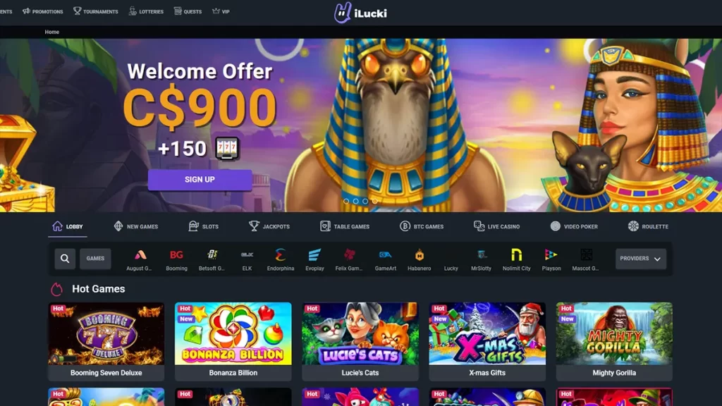 iLucki Casino homepage