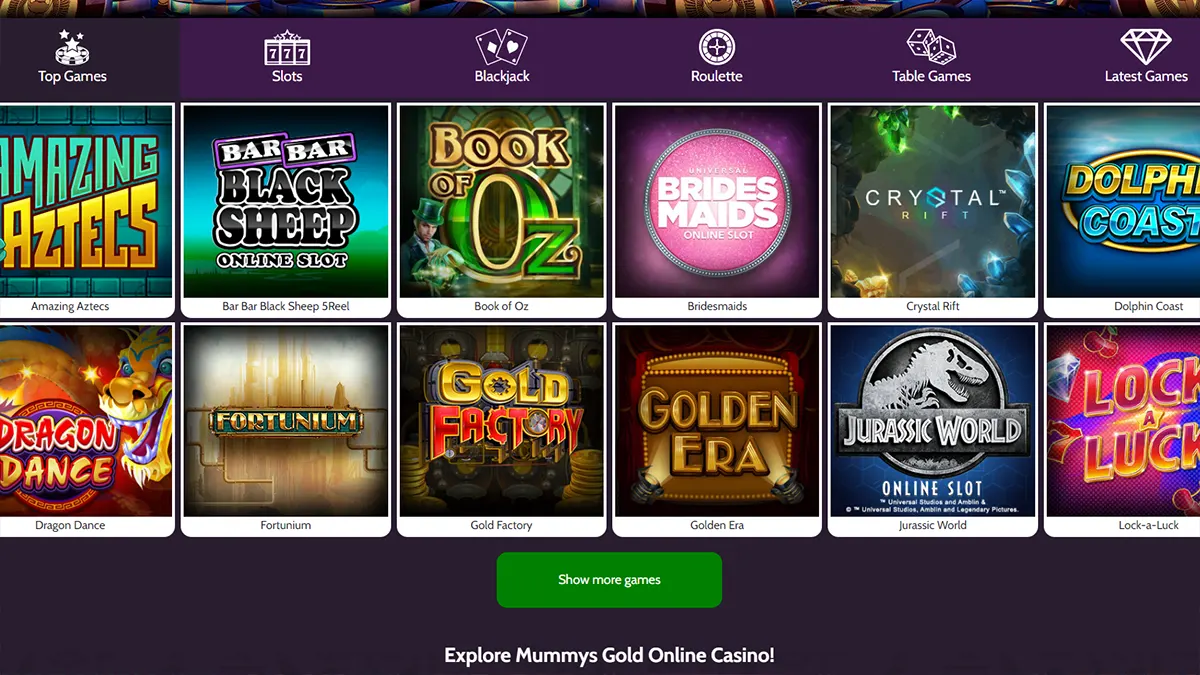 Mummys Gold Casino games