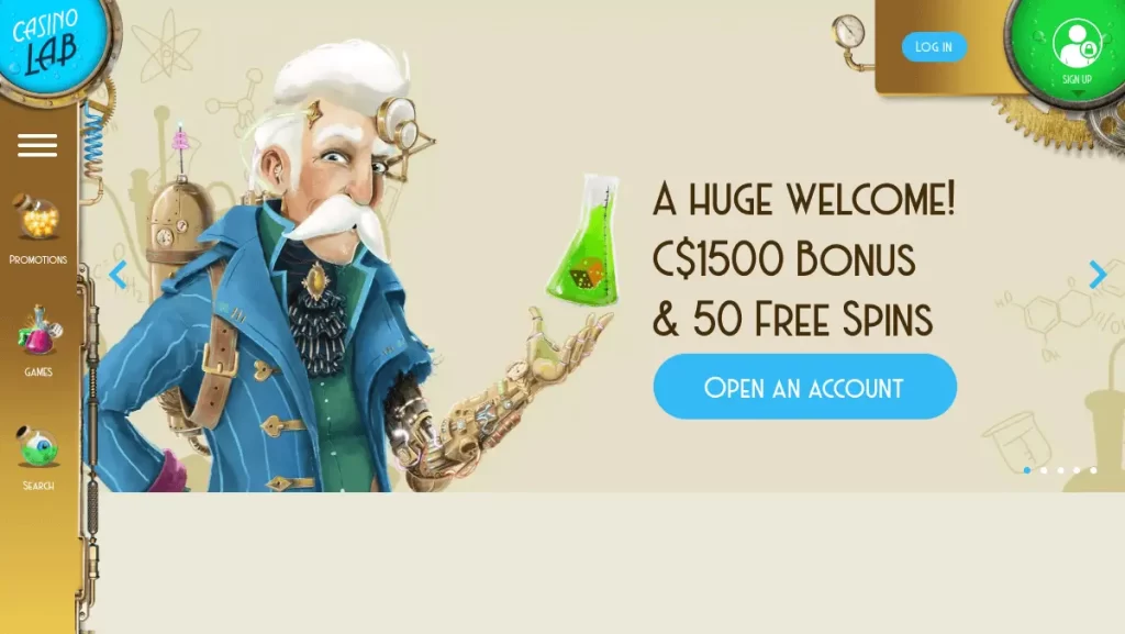 Casino Lab homepage CA