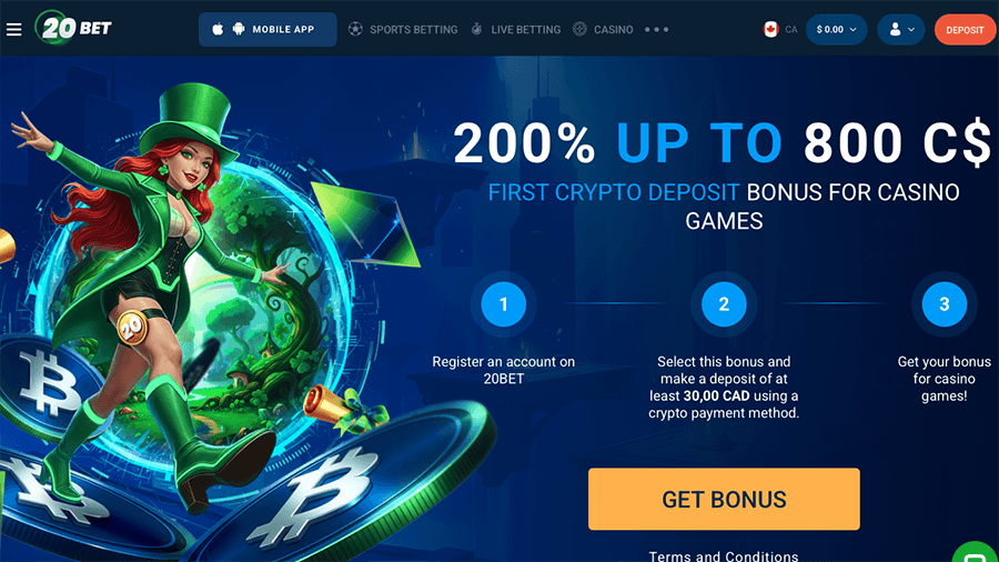 20Bet Casino Crypto Bonus