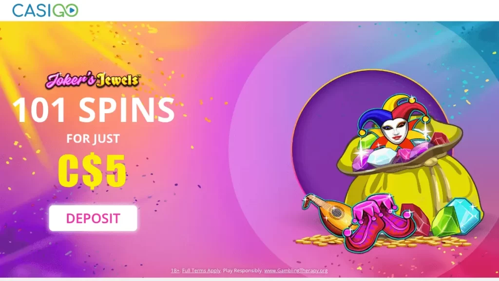 Casigo CA$5 Deposit for 101 Spins