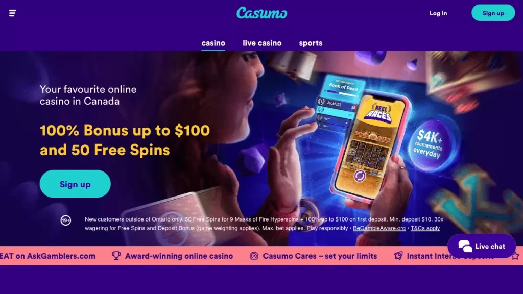 Casumo Casino Homepage
