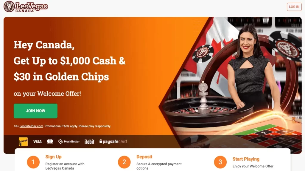 LeoVegas $30 in Golden Chips