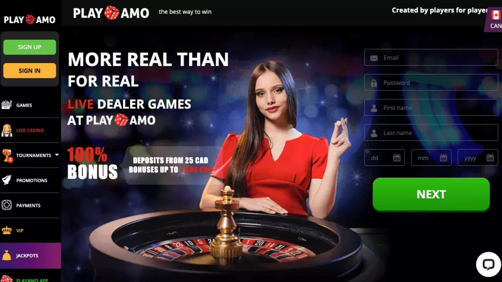PlayAmo Live Dealer Bonus