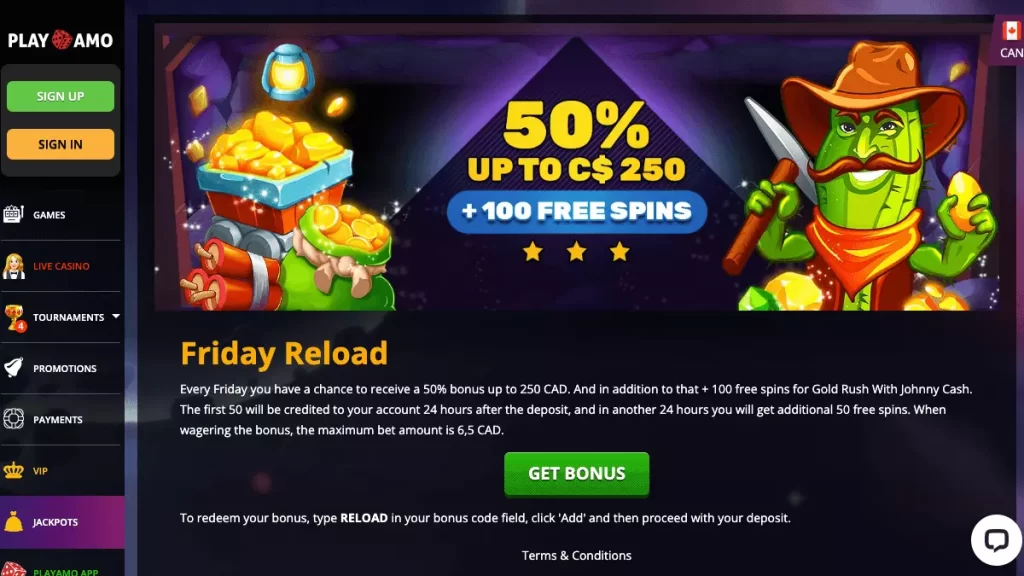 PlayAmo Reload Bonus