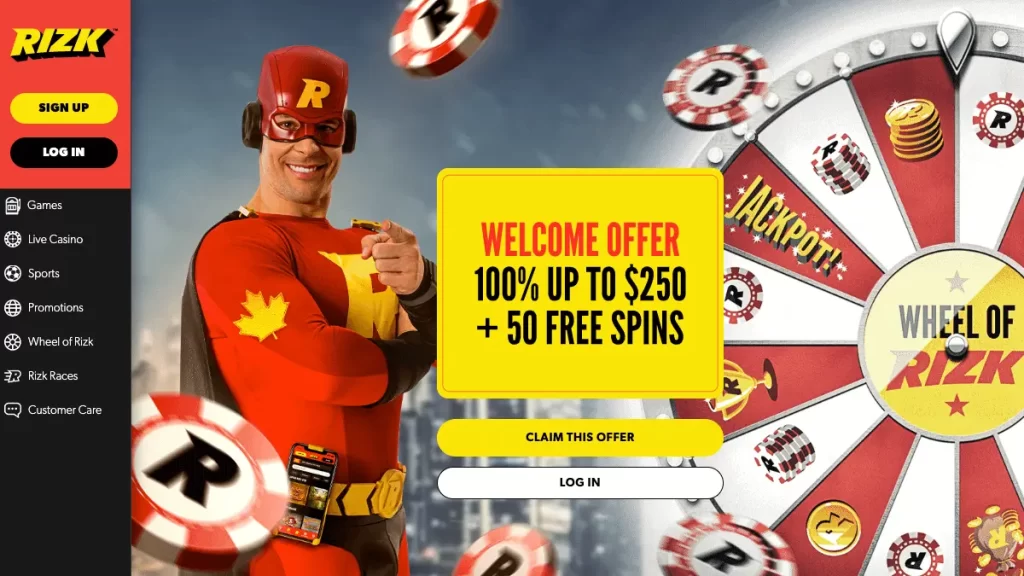 Rizk Casino homepage Canada