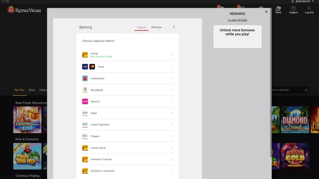 Royal Vegas Payment Methods