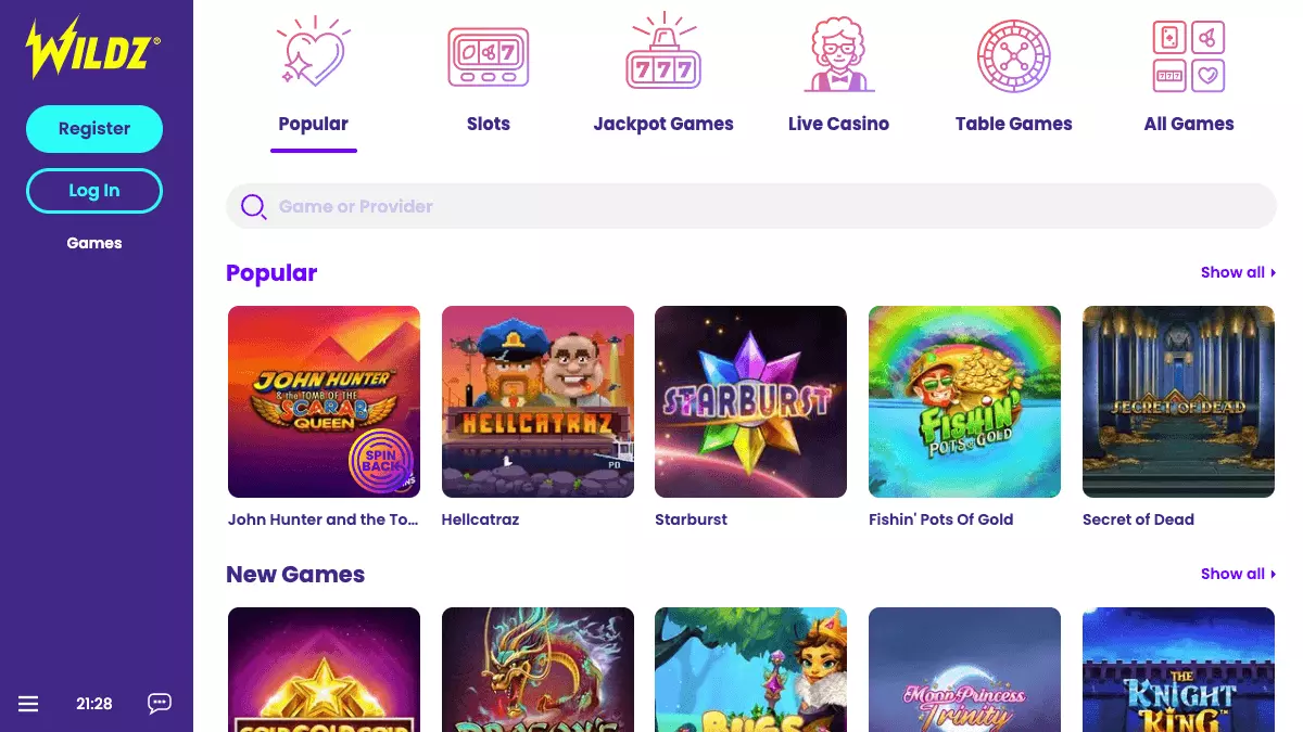 Wildz Casino Games