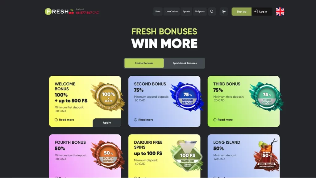 Fresh Casino Bonuses