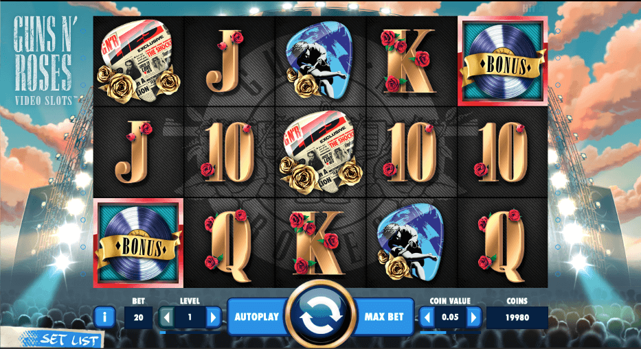 Guns N' Roses slot game screenshot