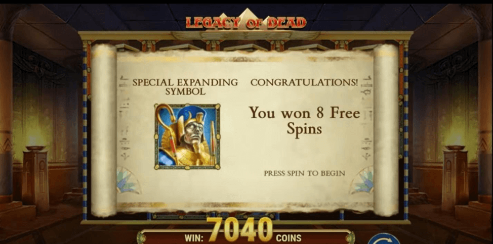 Legacy of Dead free spins